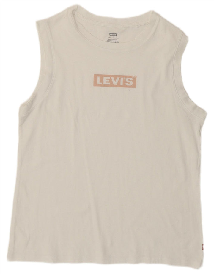 Γυναικείο γραφικό T-Shirt LEVI'S Top UK 12 Medium White