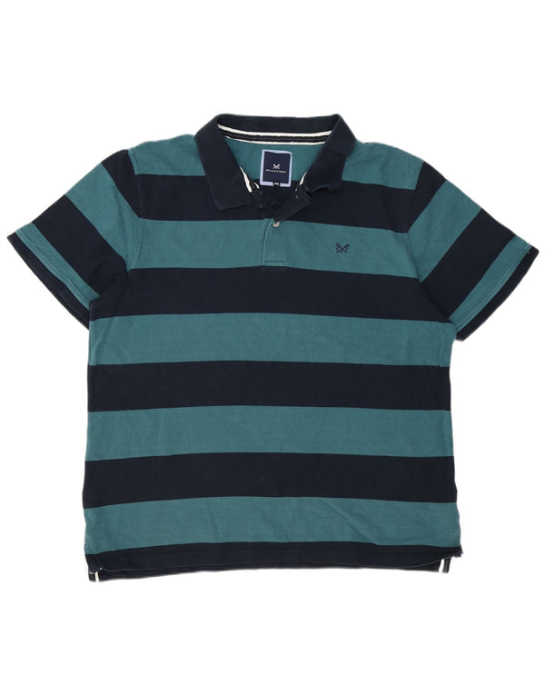 Ανδρικό μπλουζάκι πόλο Crew Clothing 3XL Μπλε ριγέ βαμβακερό