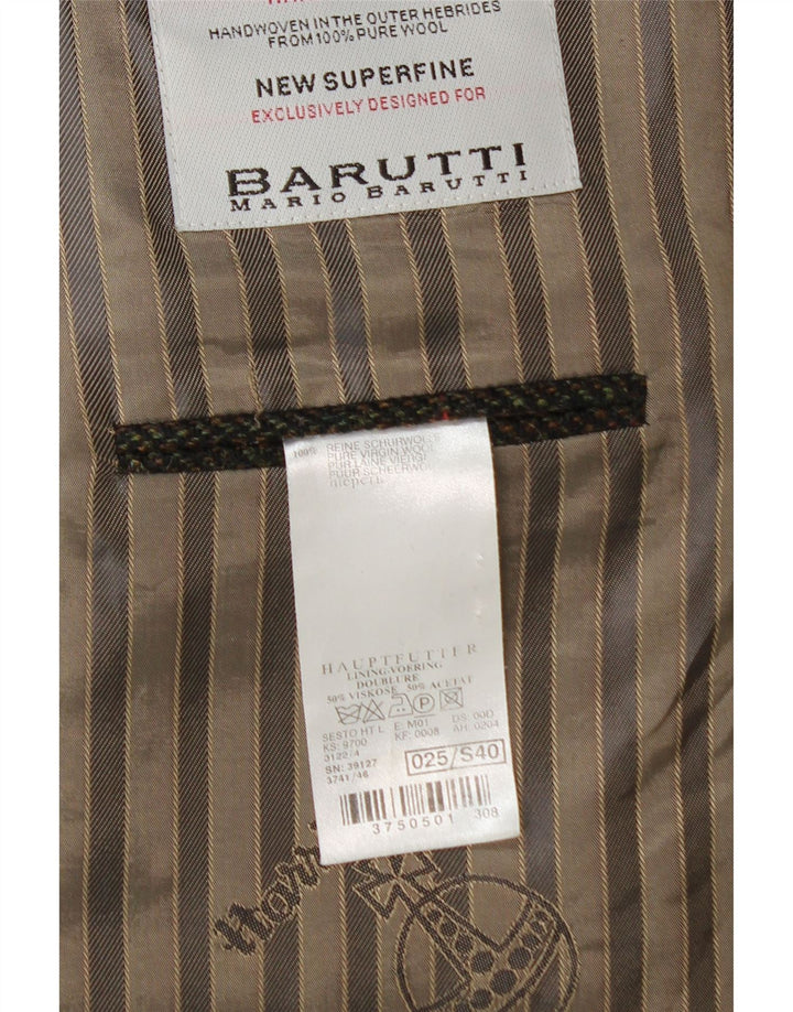Mario Barutti Ανδρικό σακάκι σακάκι με 3 κουμπιά UK 46 3XL Χακί, παρθένο μαλλί