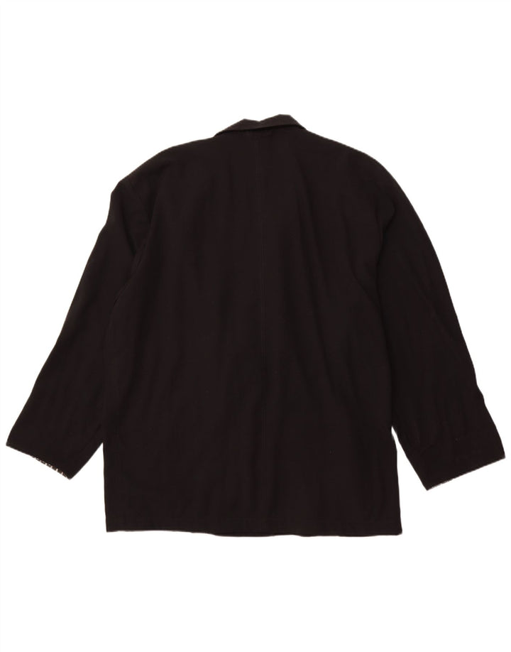 Ανδρικό σακάκι σακάκι με διπλό στήθος VINTAGE UK 42 XL Μαύρο πολυεστέρα