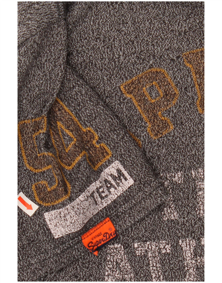 Ανδρικό γραφικό μπλουζάκι SUPERDRY Top μεγάλο γκρι βαμβακερό