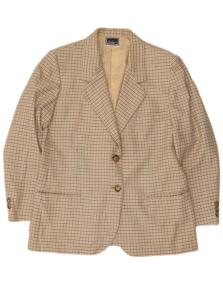 Luisa Spagnoli Γυναικείο σακάκι 2 κουμπιών IT 48 XL Beige Houndstooth