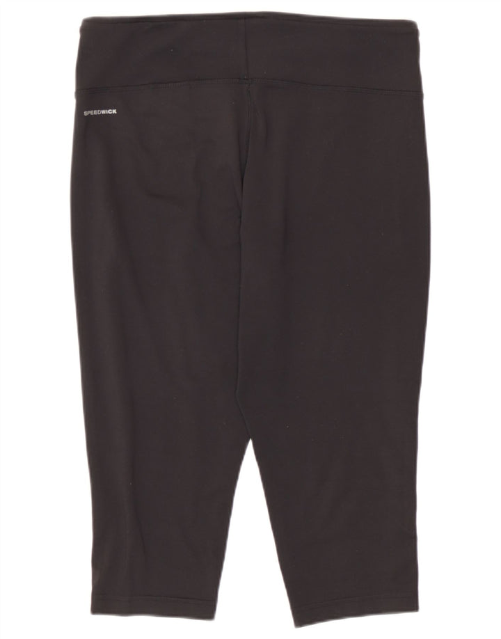 Reebok Γυναικεία Κάπρι Κολάν UK 16/18 Μεγάλος Μαύρος Πολυεστέρας