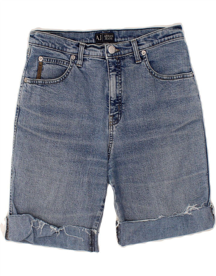 ARMANI Womens Denim Shorts W27 Small Blue Vintage Armani and Second-Hand Armani from Messina Hembry 