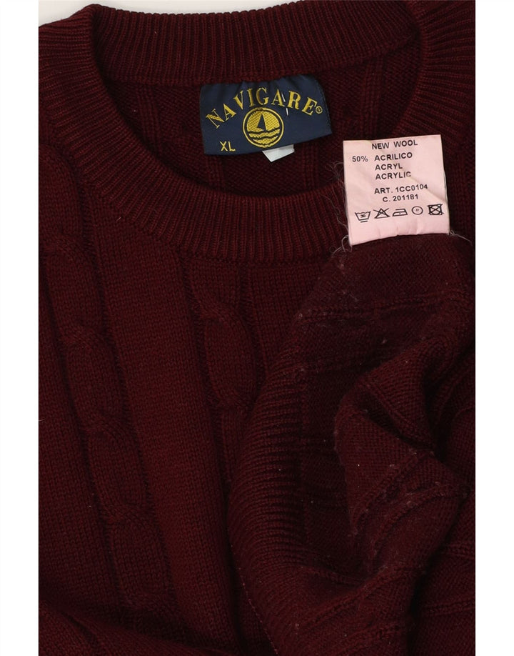 Ανδρικό πουλόβερ Navigare Crew Neck Jumper XL Maroon New Wool