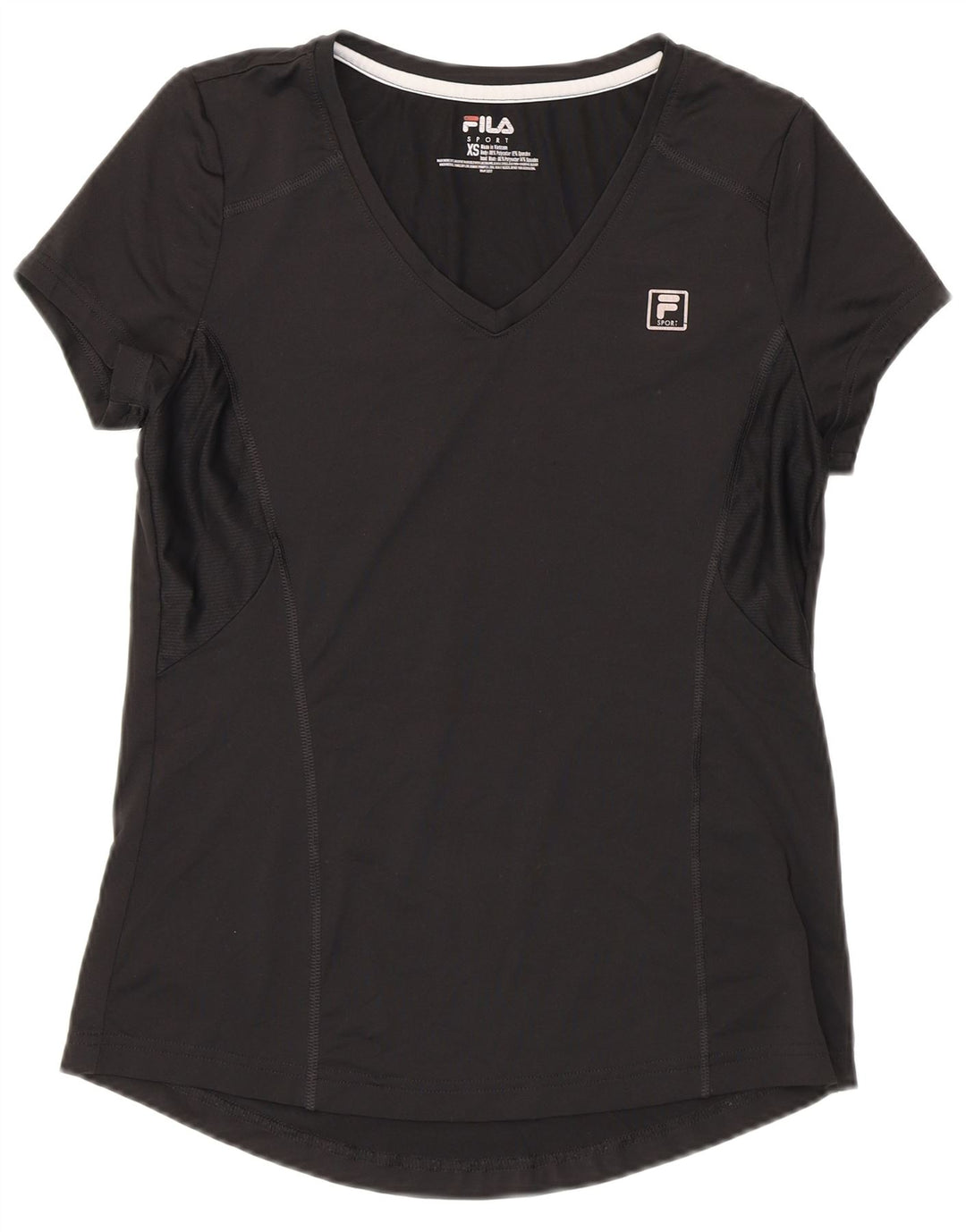 Fila Γυναικείο T-Shirt Top UK 6 XS Μαύρο Πολυεστέρας