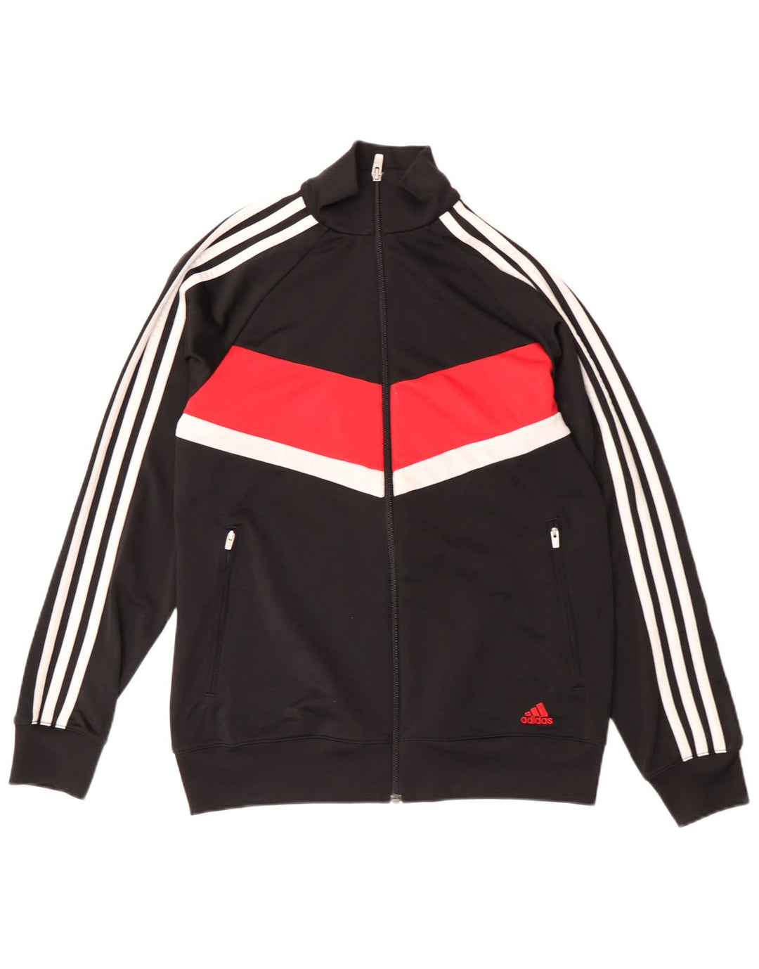 Κορυφαία φόρμα Adidas Boys σακάκι 15-16 ετών Μαύρο Colourblock Polyester
