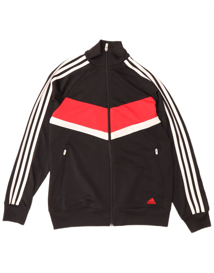 Κορυφαία φόρμα Adidas Boys σακάκι 15-16 ετών Μαύρο Colourblock Polyester