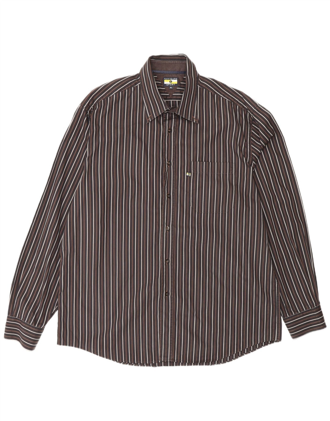 Ανδρικό πουκάμισο Navigare XL καφέ ριγέ