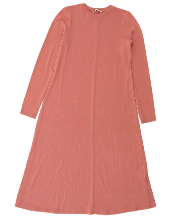 Zara Γυναικείο Maxi Jumper Φόρεμα UK 12 Medium Pink Polyester