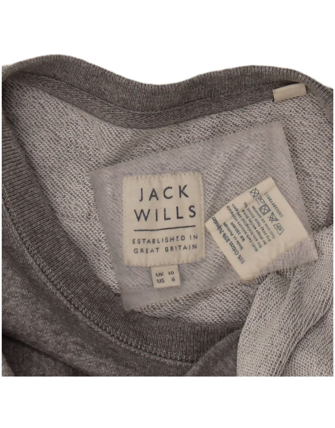 Γυναικείο γραφικό φούτερ JACK WILLS Jumper UK 10 Small Grey Cotton