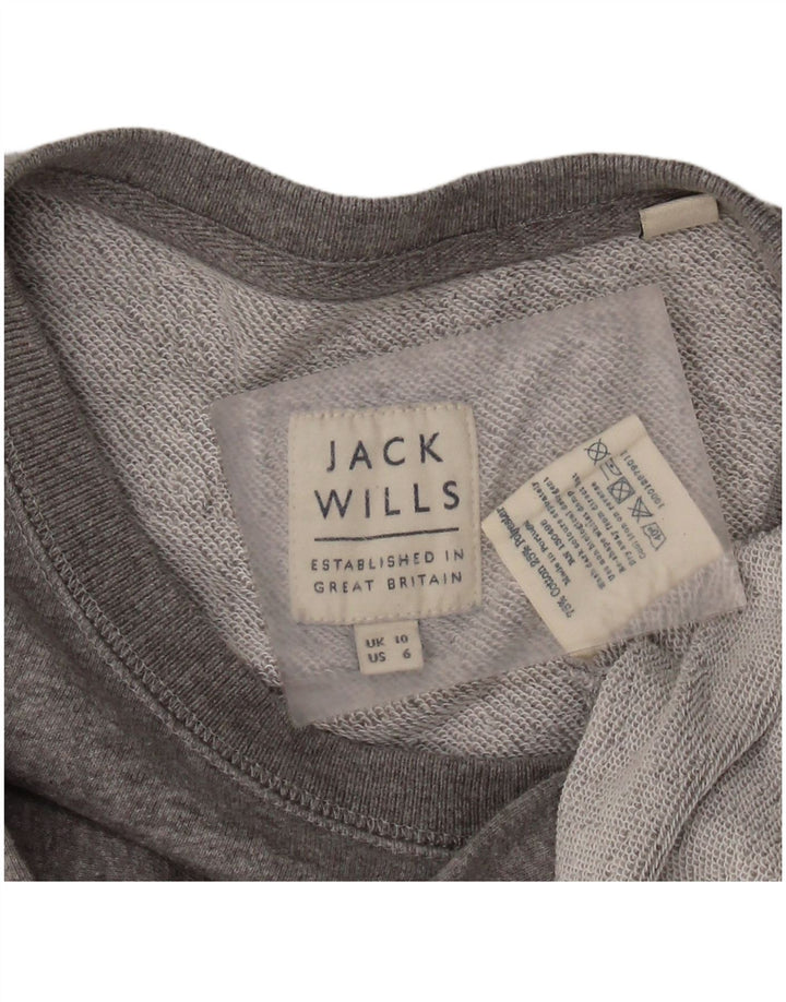 Γυναικείο γραφικό φούτερ JACK WILLS Jumper UK 10 Small Grey Cotton