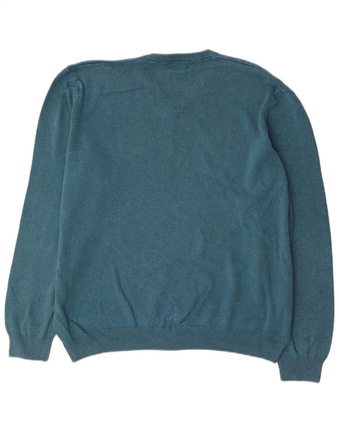 Ανδρικό πουλόβερ Marks & Spencer με V λαιμόκοψη 2XL Μπλε βαμβακερό