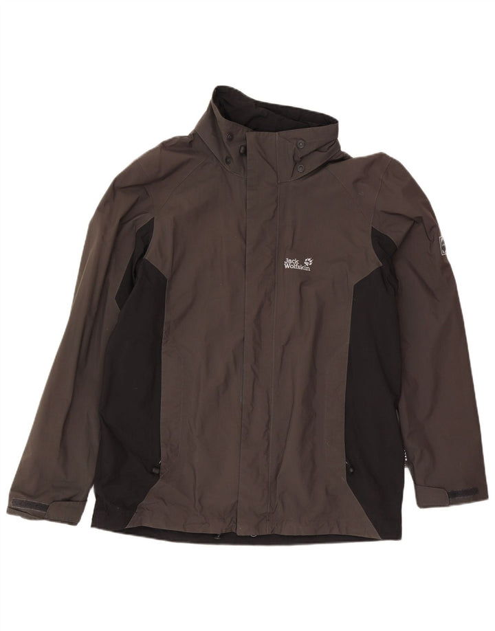 Jack Wolfskin Ανδρικό μπουφάν βροχής UK 36/38 μεσαίου καφέ χρώματος πολυαμίδιο