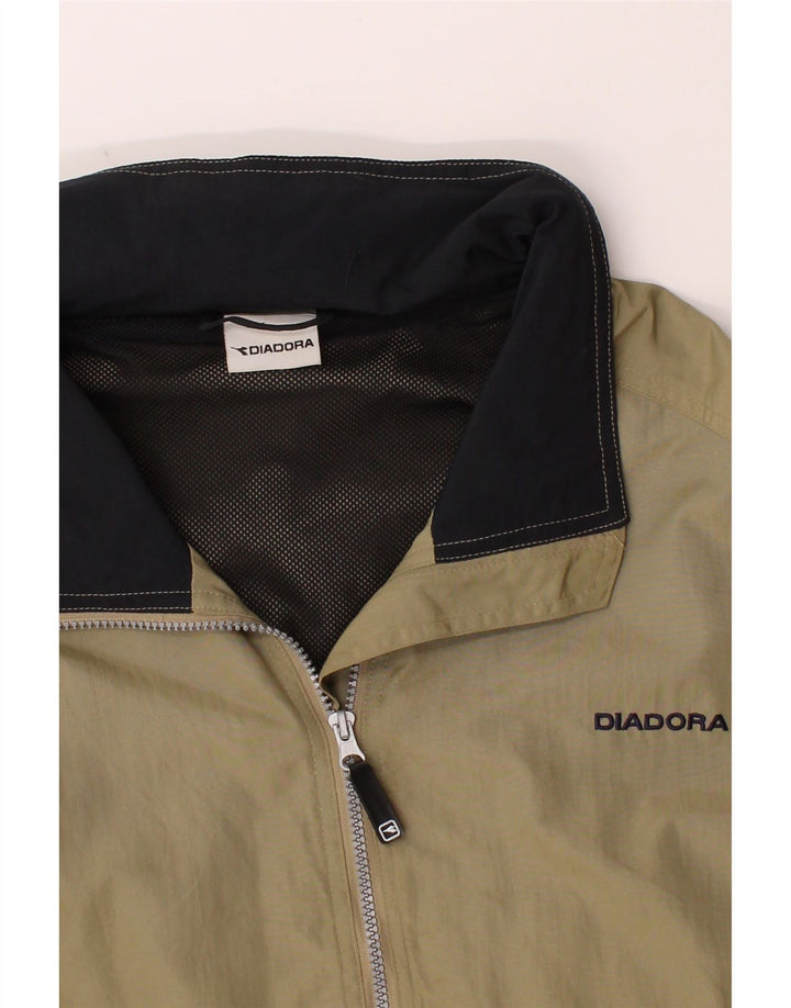 DIADORA Mens Hooded Rain Jacket UK 38 Medium Beige Polyamide Vintage Diadora and Second-Hand Diadora from Messina Hembry 