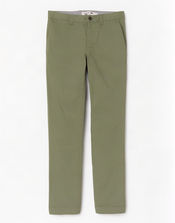 Ανδρικό παντελόνι Chino Lacoste Slim Fit Μέγεθος 40 Medium W32 L33 Πράσινο βαμβακερό