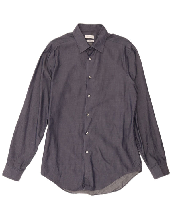 Calvin Klein Jeans Ανδρικό πουκάμισο 15 1/2 Medium Navy Blue Ψαροκόκκαλο