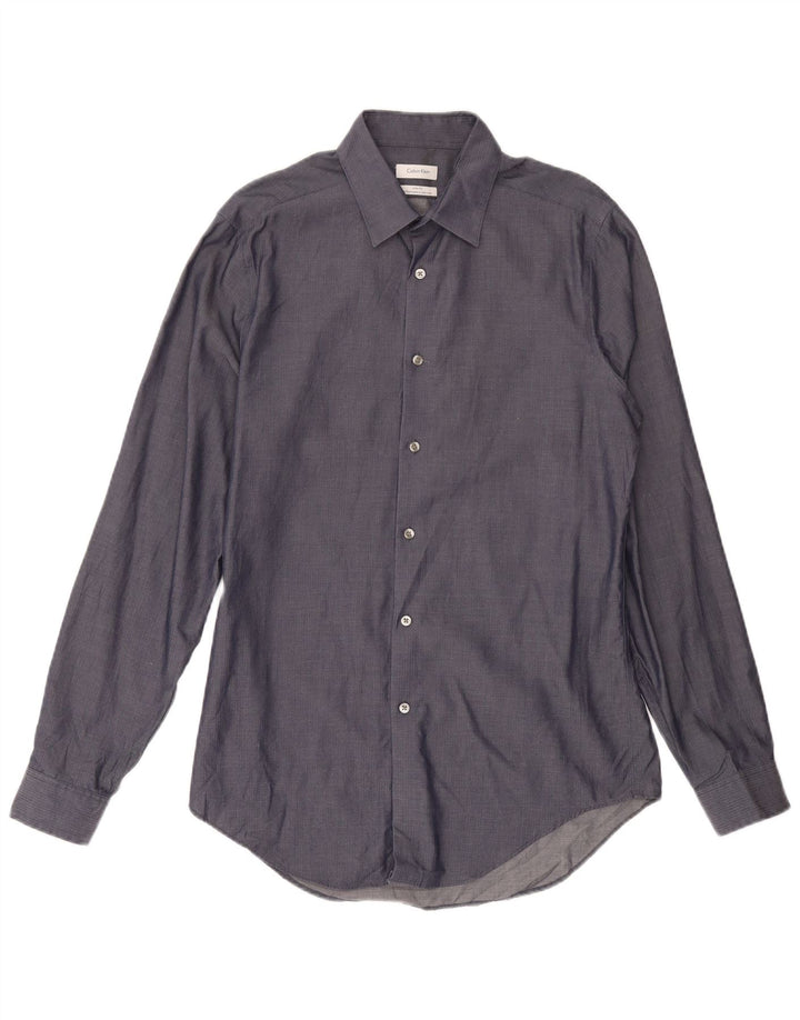Calvin Klein Jeans Ανδρικό πουκάμισο 15 1/2 Medium Navy Blue Ψαροκόκκαλο