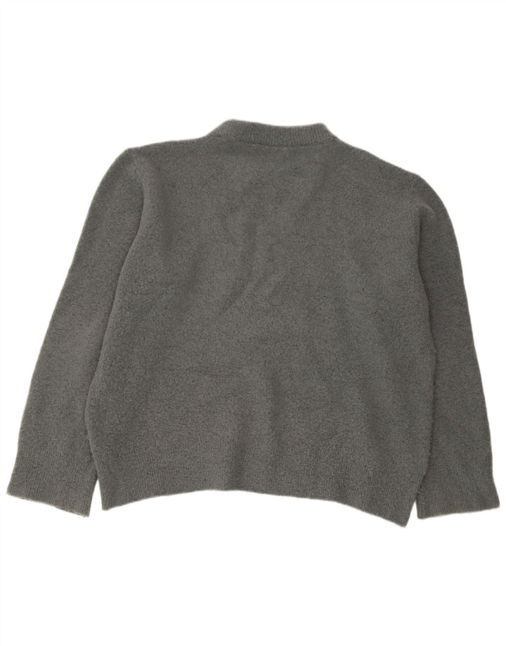 Zara γυναικείο πουλόβερ υπερμεγέθη Crew Neck Jumper UK 14 Medium Grey Acrylic