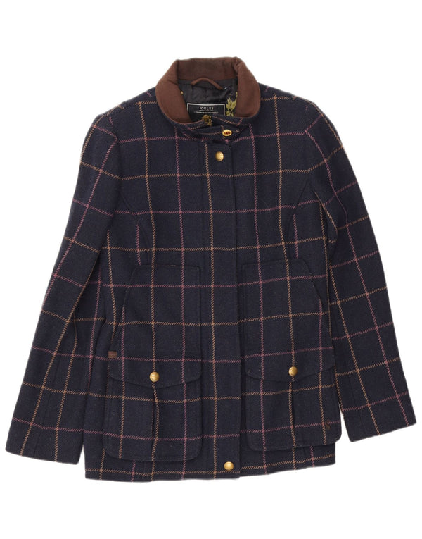 Joules Γυναικείο μπουφάν UK 12 Medium Navy Blue Check Wool