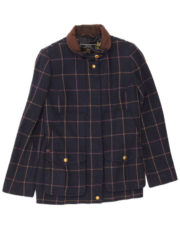 Joules Γυναικείο μπουφάν UK 12 Medium Navy Blue Check Wool