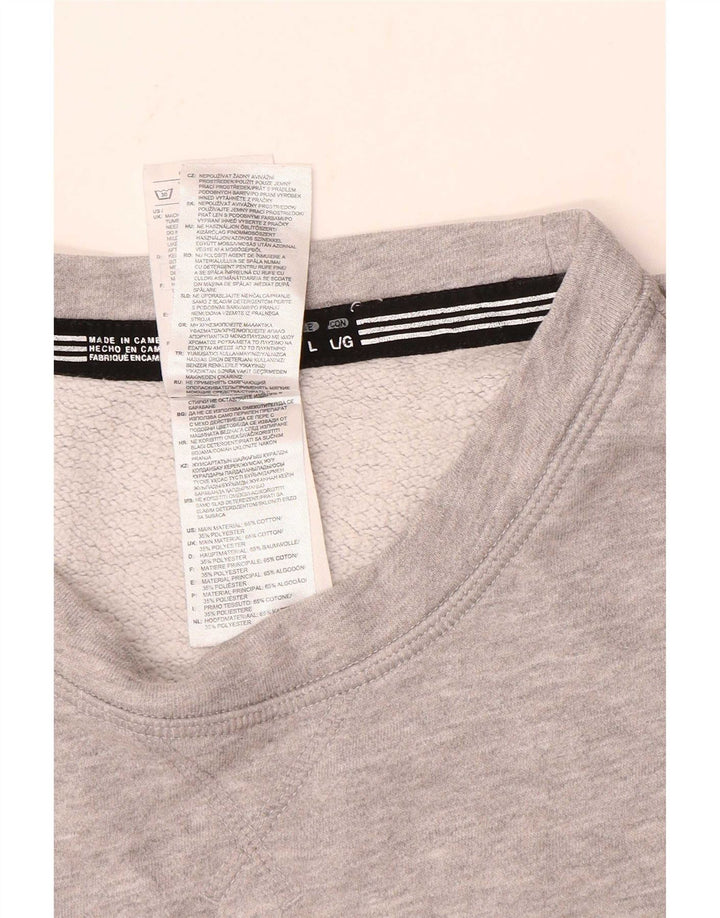 Ανδρικό γραφικό φούτερ Adidas Jumper μεγάλο γκρι βαμβακερό