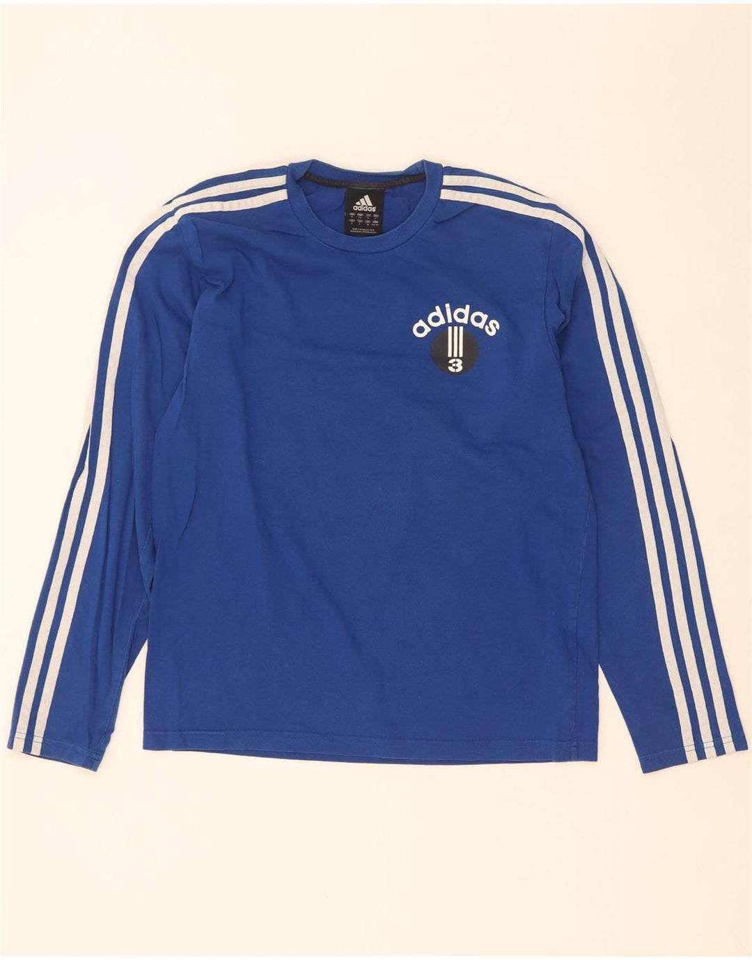 Ανδρικό γραφικό τοπ Adidas μακρυμάνικο μικρό μπλε βαμβακερό