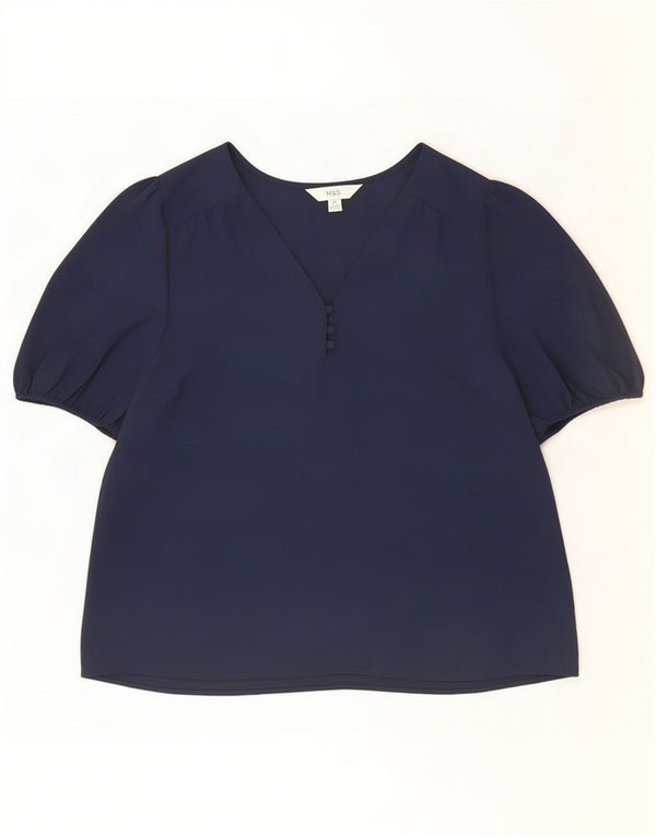 Γυναικεία μπλούζα Marks & Spencer Top UK 14 Medium Navy Blue Polyester