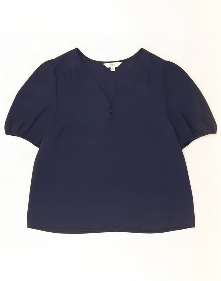 Γυναικεία μπλούζα Marks & Spencer Top UK 14 Medium Navy Blue Polyester