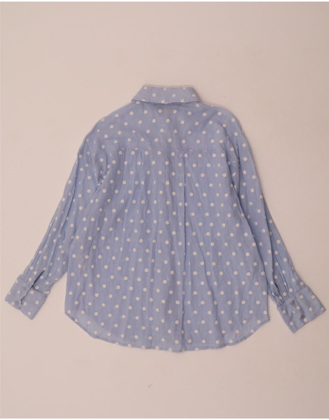 Zara Γυναικείο πουκάμισο UK 10 Small Blue Pot Polyester