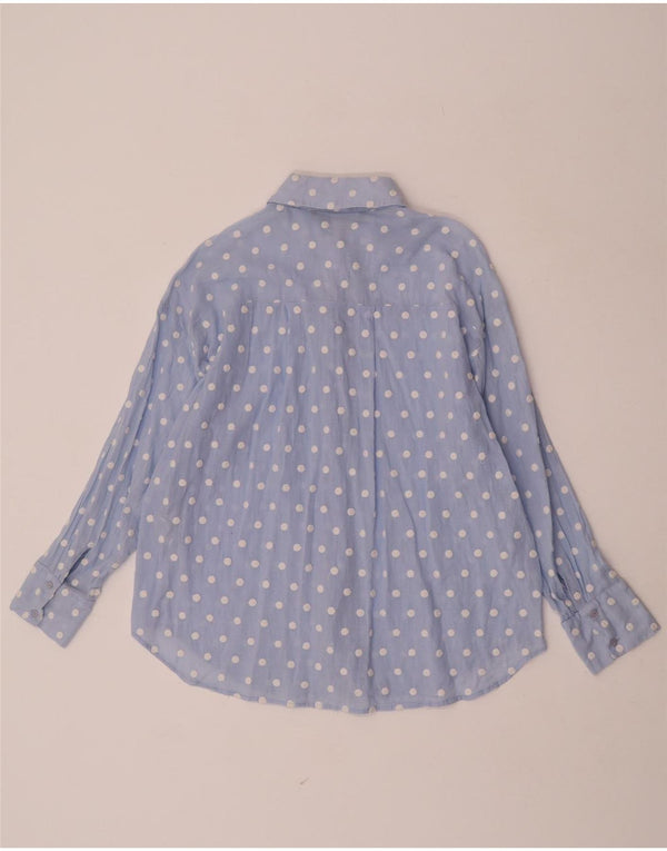 Zara Γυναικείο πουκάμισο UK 10 Small Blue Pot Polyester