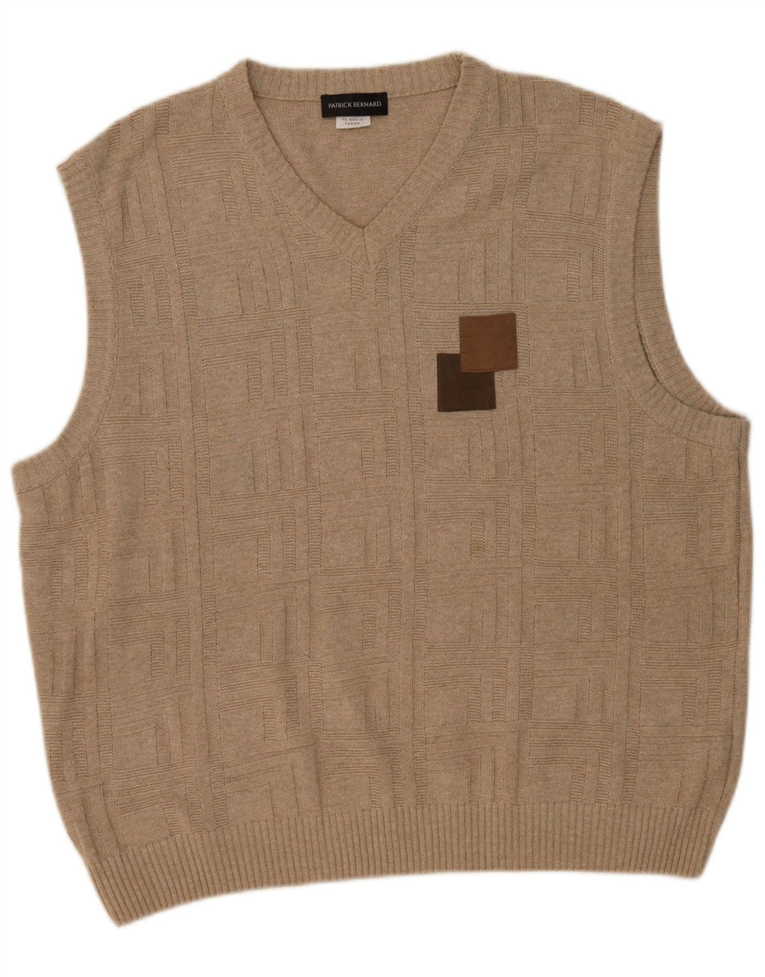 PATRICK BERNARD Ανδρικό γιλέκο Tank Top XL Beige Argyle/Diamond Cotton