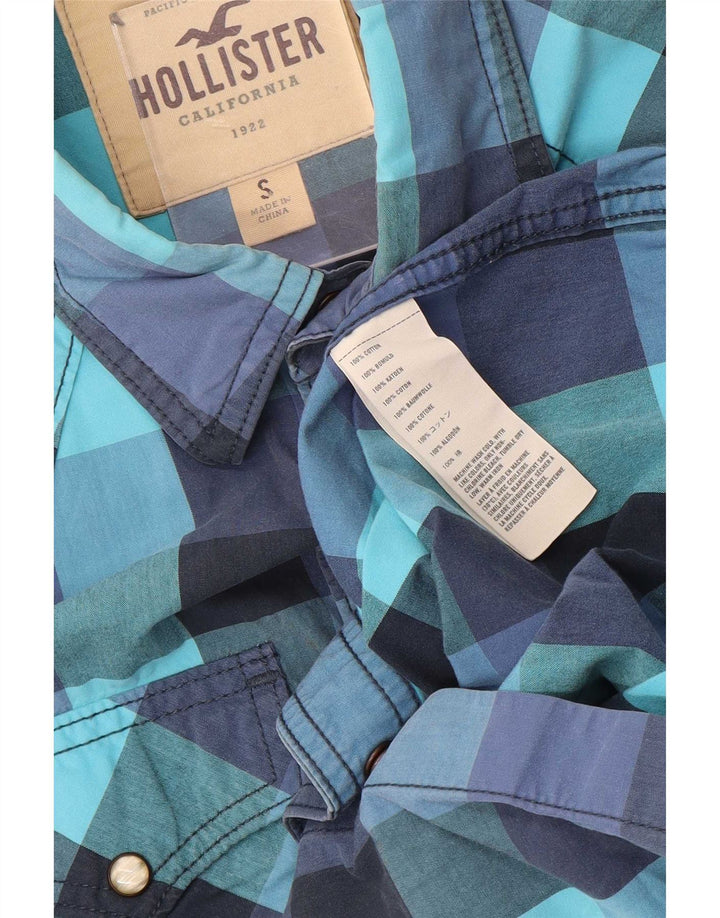 Ανδρικό πουκάμισο γουέστερν Hollister Small Blue Gingham Cotton