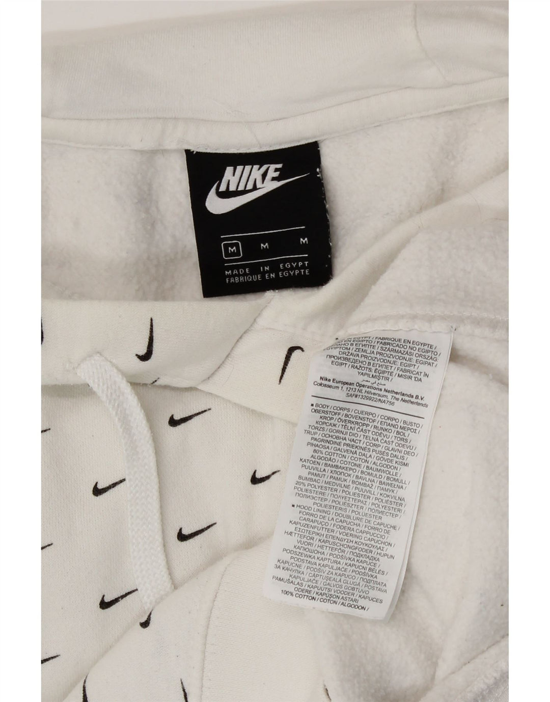 Ανδρικό γραφικό κουκούλα Nike, μεσαίο λευκό βαμβακερό