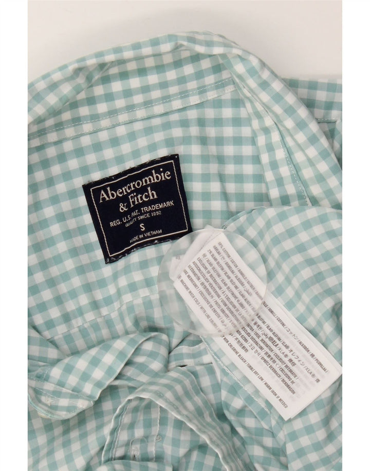 Ανδρικό πουκάμισο Abercrombie & Fitch, μικρό πράσινο βαμβακερό Gingham