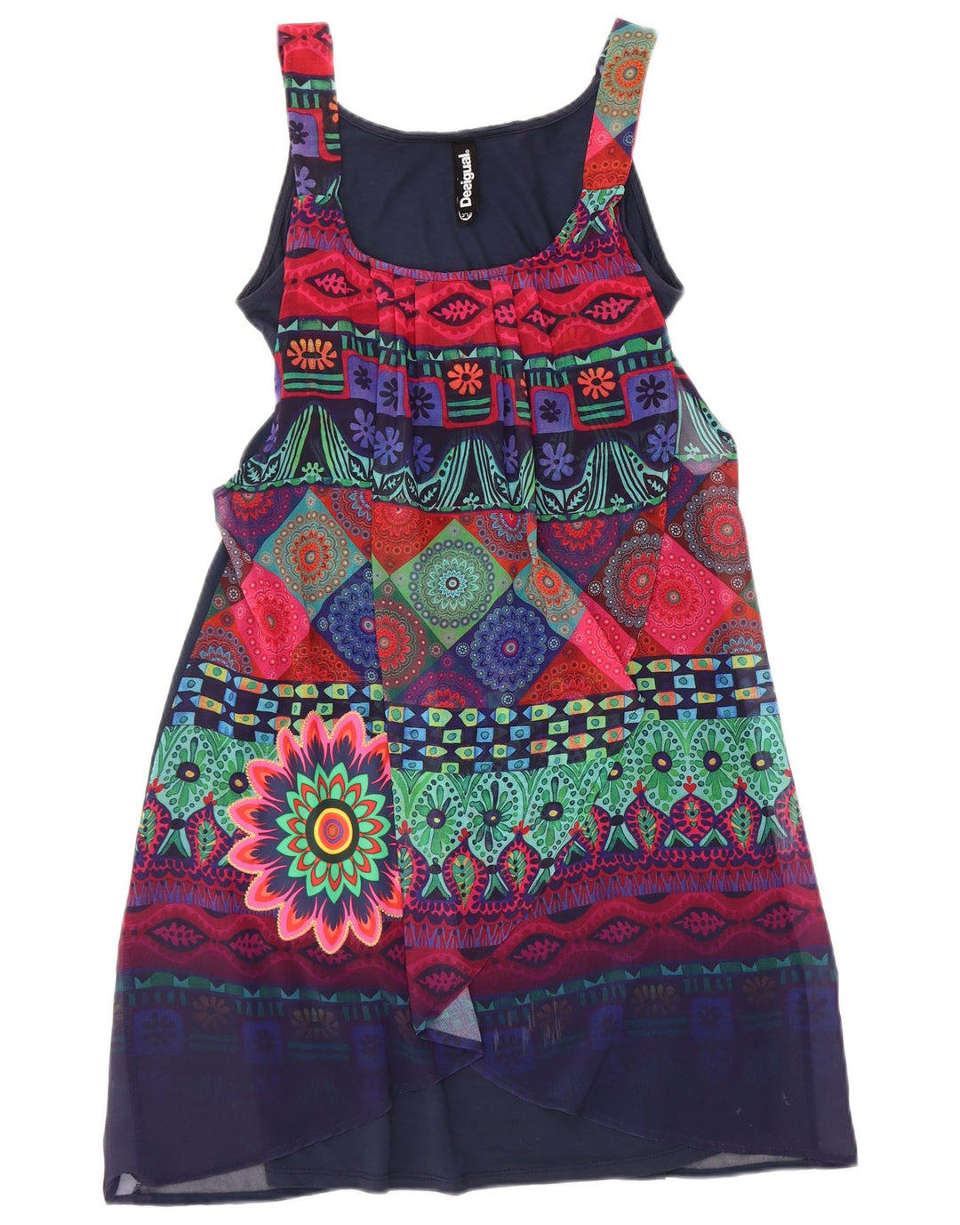 Desigual Γυναικείο Abstract Pattern Αμάνικο Basic φόρεμα EU 34 XS Navy Blue