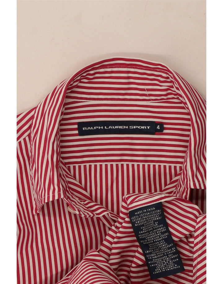 RALPH LAUREN Γυναικείο πουκάμισο US 4 Μικρό κόκκινο ριγέ βαμβακερό