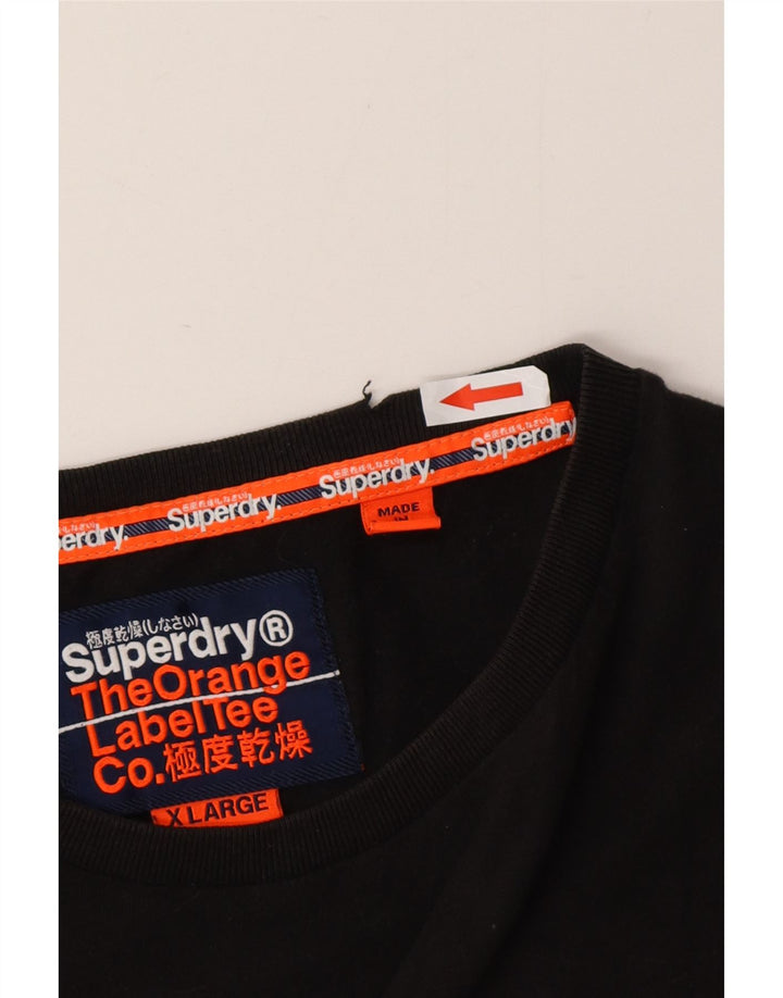 Superdry Ανδρικό T-Shirt Top XL Μαύρο βαμβακερό