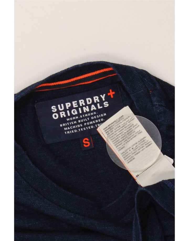 Superdry Ανδρικό T-Shirt Top Μικρό Navy Blue από βαμβάκι