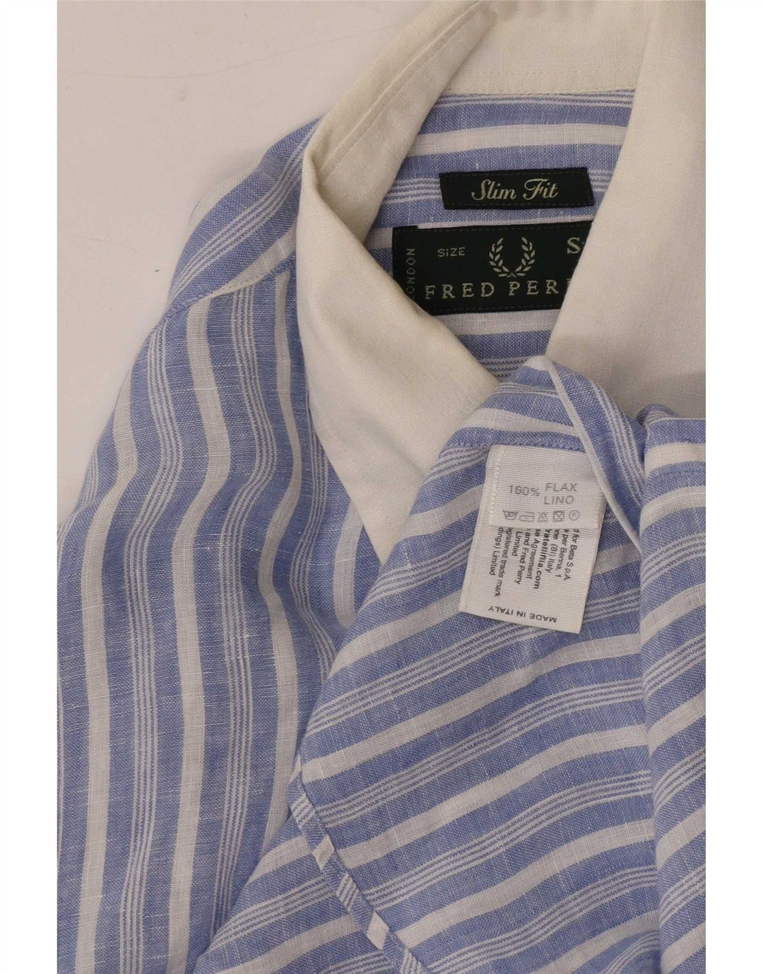 Fred Perry Ανδρικό πουκάμισο Slim Fit Μικρό λινό μπλε ριγέ