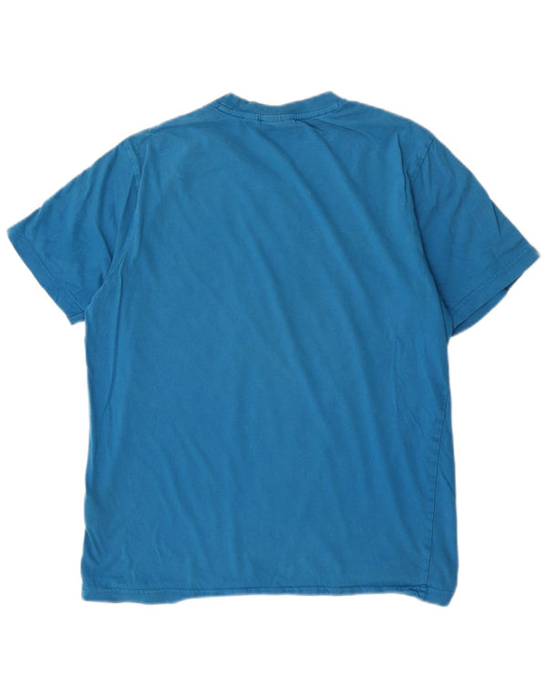 Ανδρικό γραφικό T-Shirt Fila Top από μεσαίο μπλε βαμβακερό