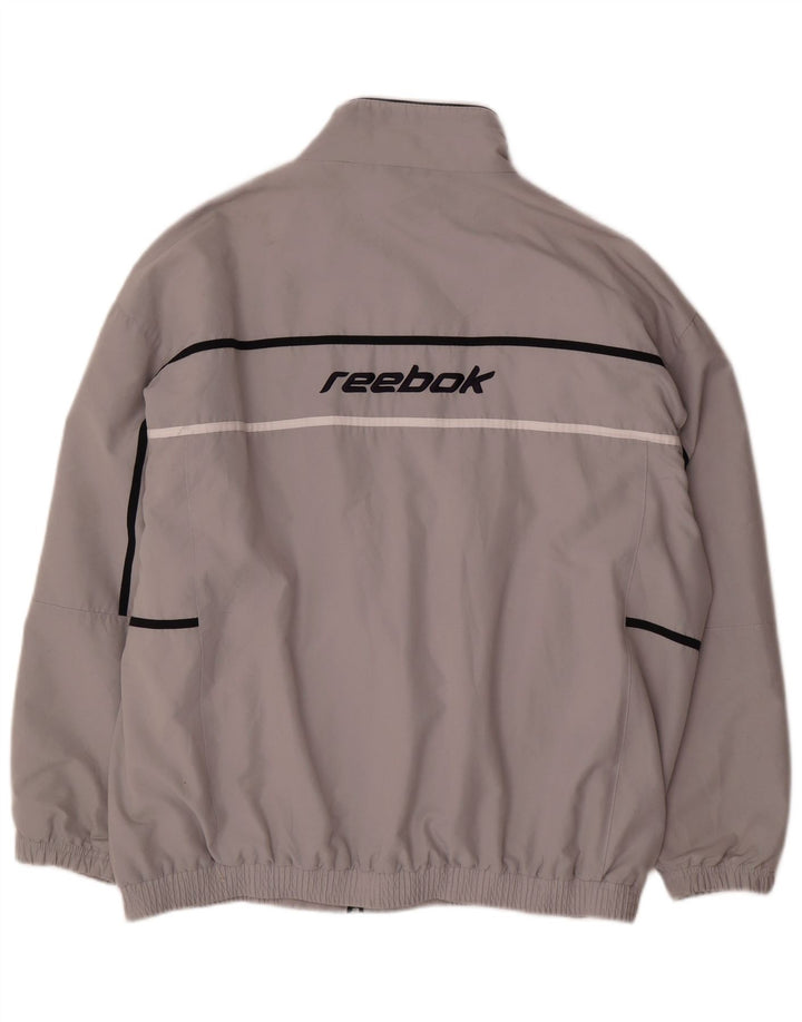 Ανδρική φόρμα φόρμας Reebok με γραφικά Top Jacket Μεγάλο γκρι χρώμα πολυεστέρα