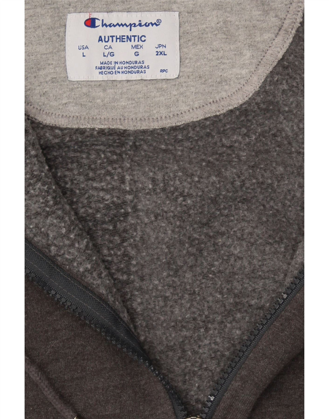 CHAMPION Mens Zip Hoodie Sweater Large Grey Cotton Vintage Champion and Second-Hand Champion from Messina Hembry 