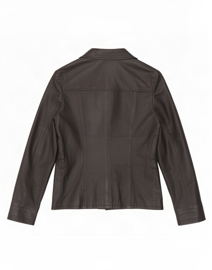 Settore Γυναικείο δερμάτινο σακάκι 3 κουμπιών UK 12 Medium Black