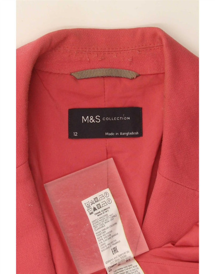 Marks & Spencer Γυναικείο μπλέιζερ 1 κουμπιού μπουφάν UK 12 μεσαίο ροζ πολυεστέρας