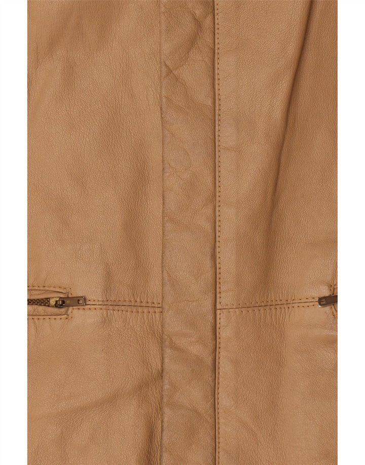 Vintage Ανδρικό Δερμάτινο Μπουφάν IT 52 XL Μπεζ