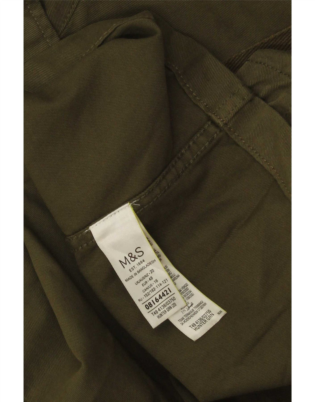 Marks & Spencer Γυναικείο Utility Jacket UK 20 2XL Khaki Cotton