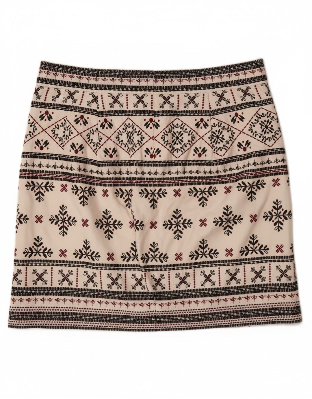 WHITE STUFF Γυναικεία μίνι φούστα UK 10 Small W32 Off White Fair Isle Cotton
