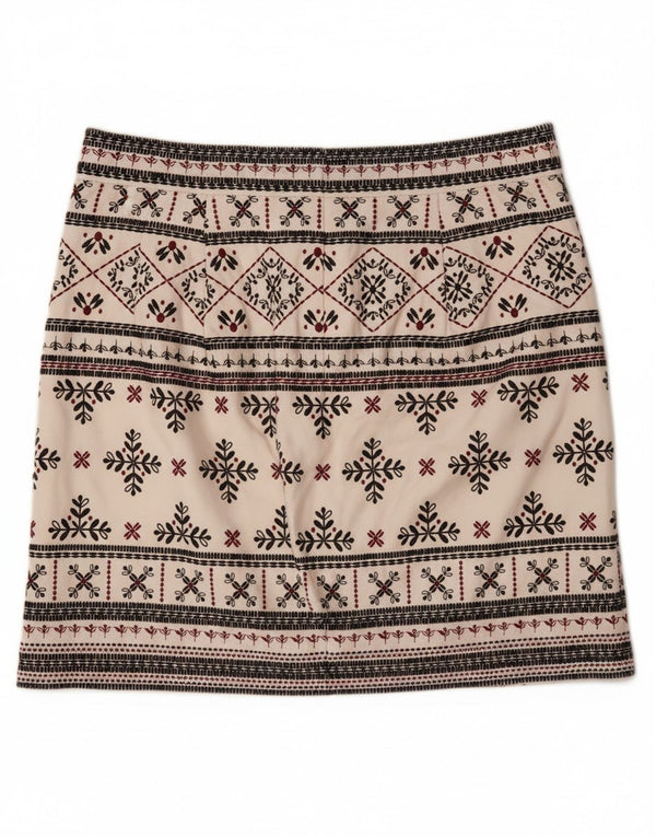WHITE STUFF Γυναικεία μίνι φούστα UK 10 Small W32 Off White Fair Isle Cotton