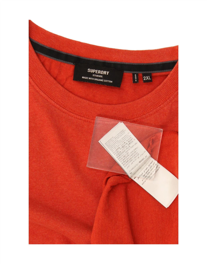 Ανδρικό T-Shirt Top 2XL Superdry από βαμβακερό κόκκινο χρώμα